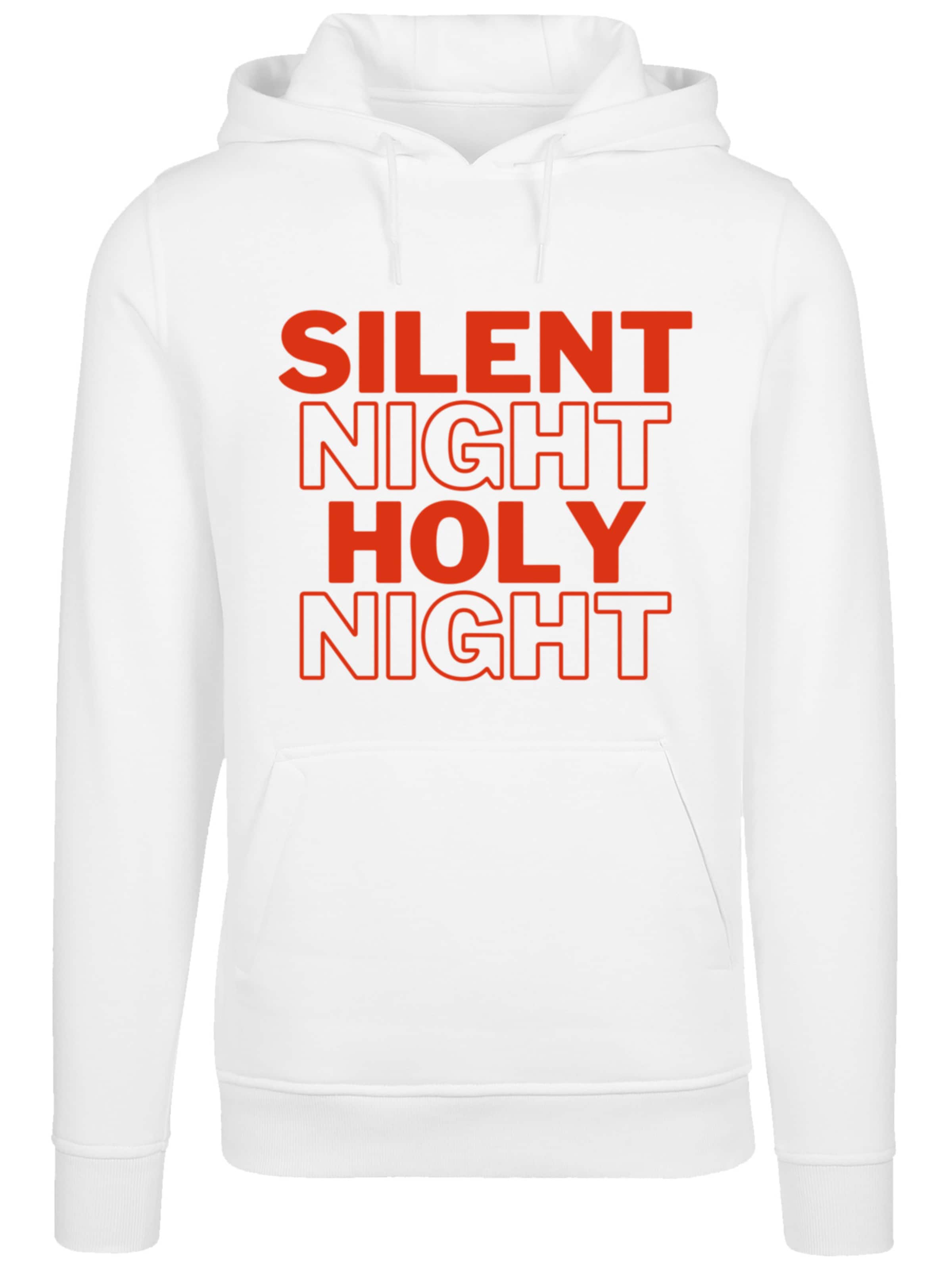 F4NT4STIC Sweatshirt 'Silent night holy night' in Wit: voorkant