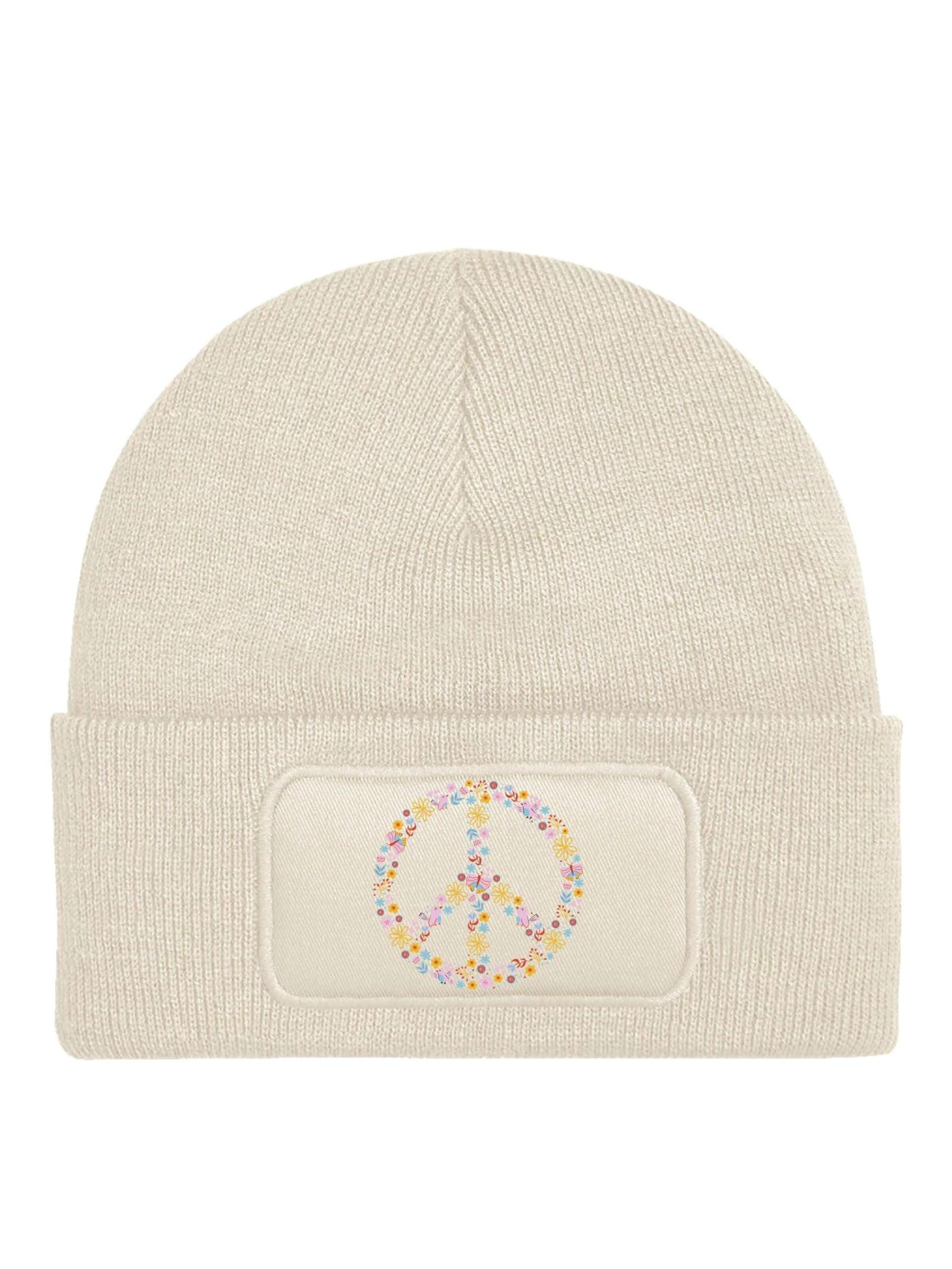 Youth Designz Mütze 'Peace'‌‌‌‌‌ in Beige: Vorderseite