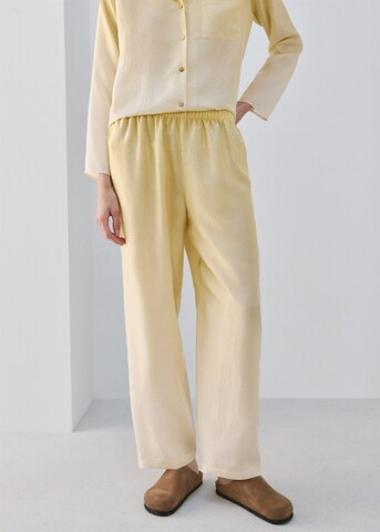 MANGO Pajama Pants 'Habi' in Yellow: front