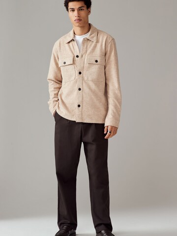Next Regular fit Button Up Shirt in Beige