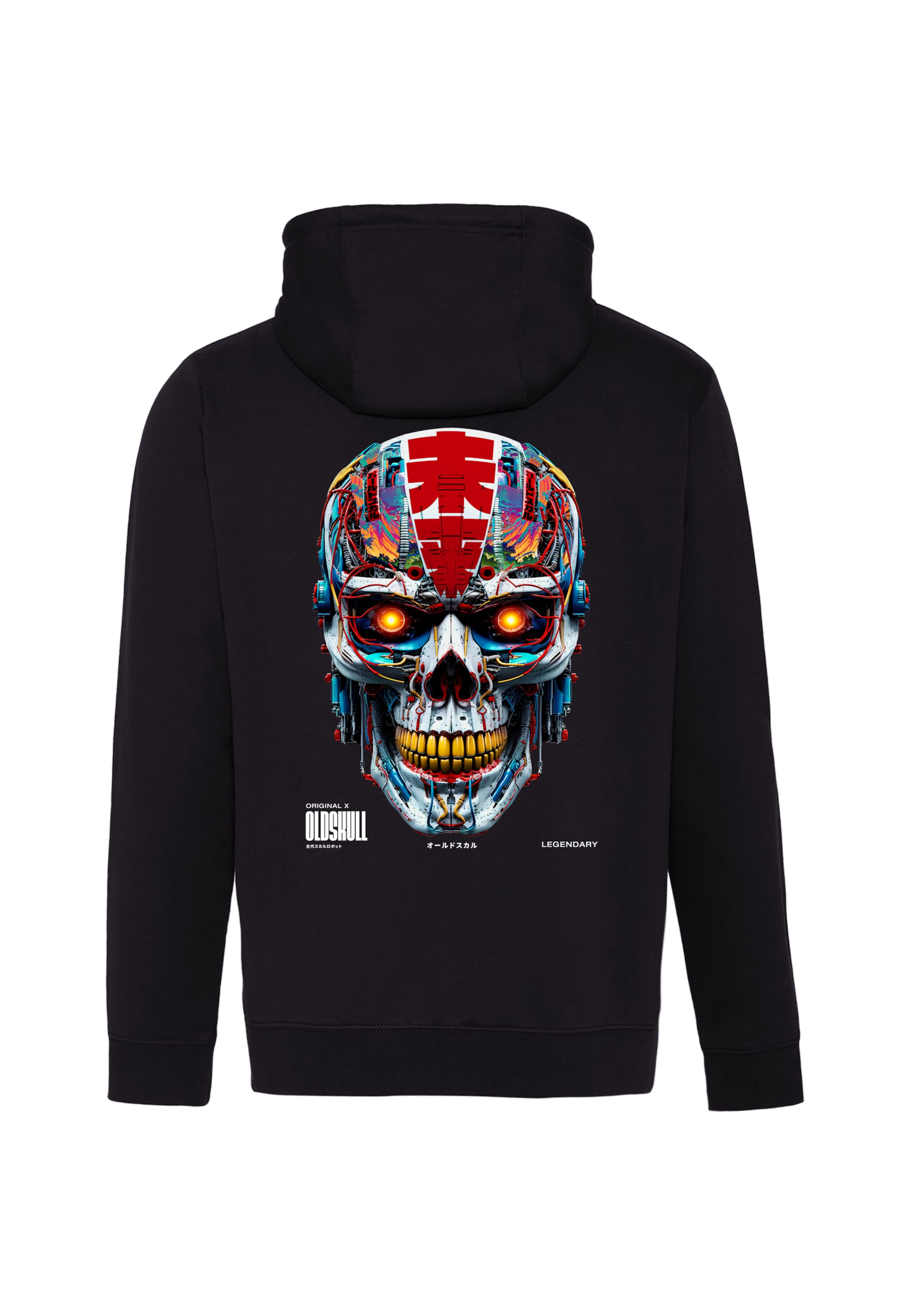 Oldskull Sweatjacke 'Xtreme Vivid Skull' in Schwarz: Vorderseite