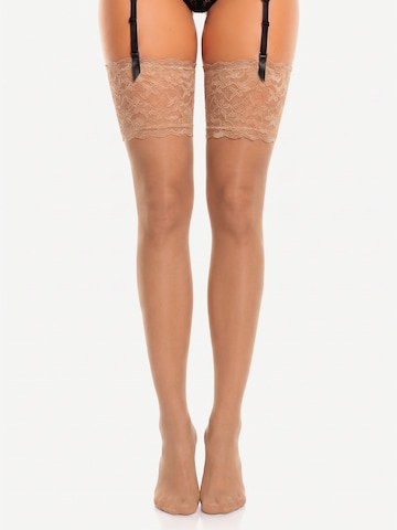 GLAMORY Halterlose Strümpfe 'Luxury 20' in Beige: Vorderseite