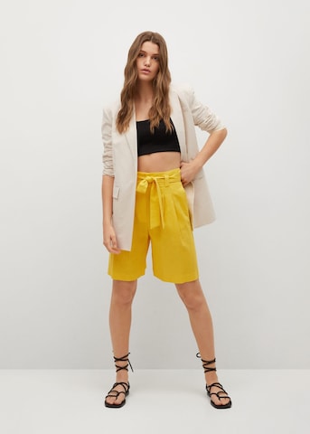 MANGO Wide Leg Bermudas 'Laci' in Gelb