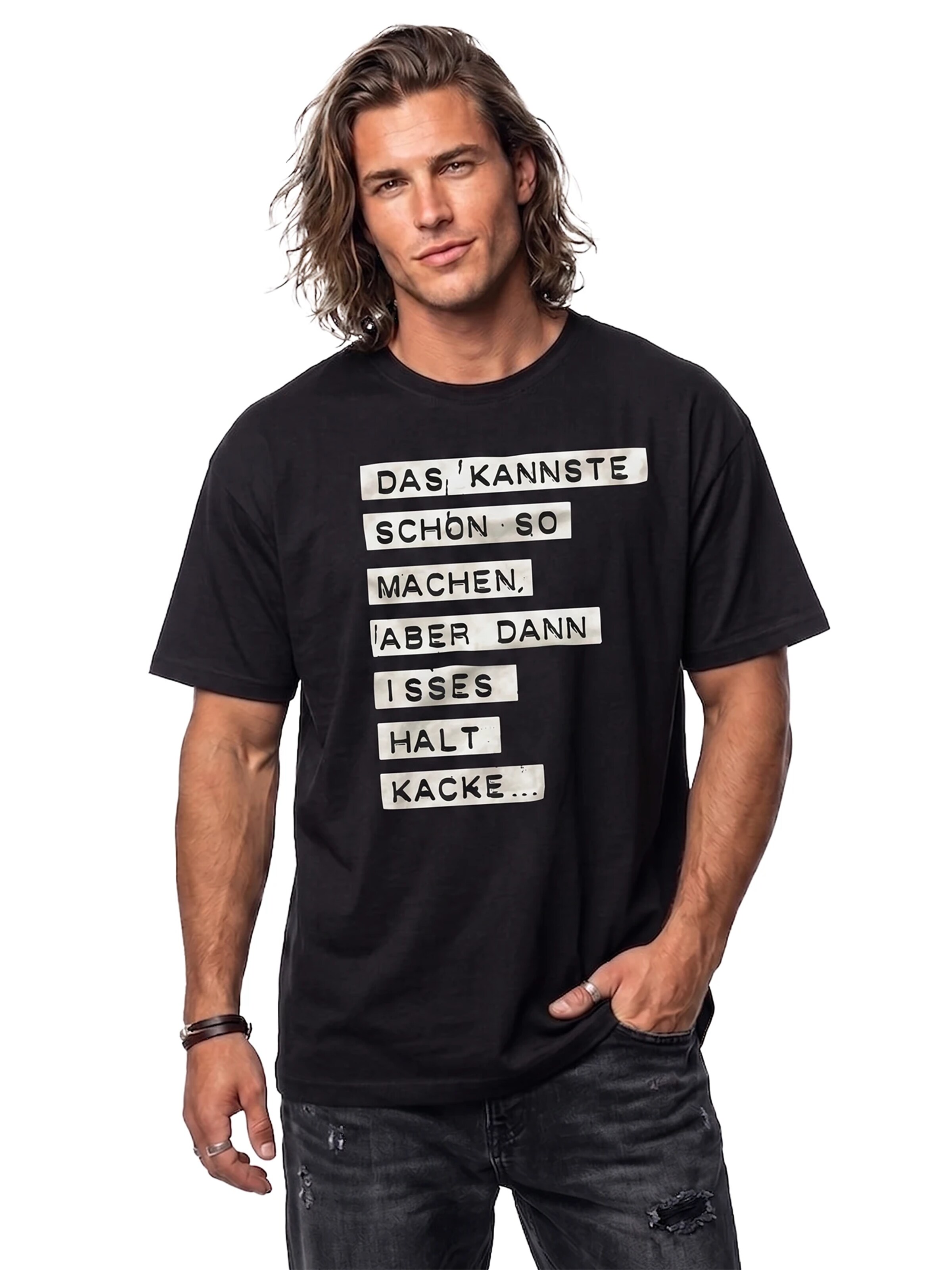 MAKAYA Shirt 'Kacke' in Black: front