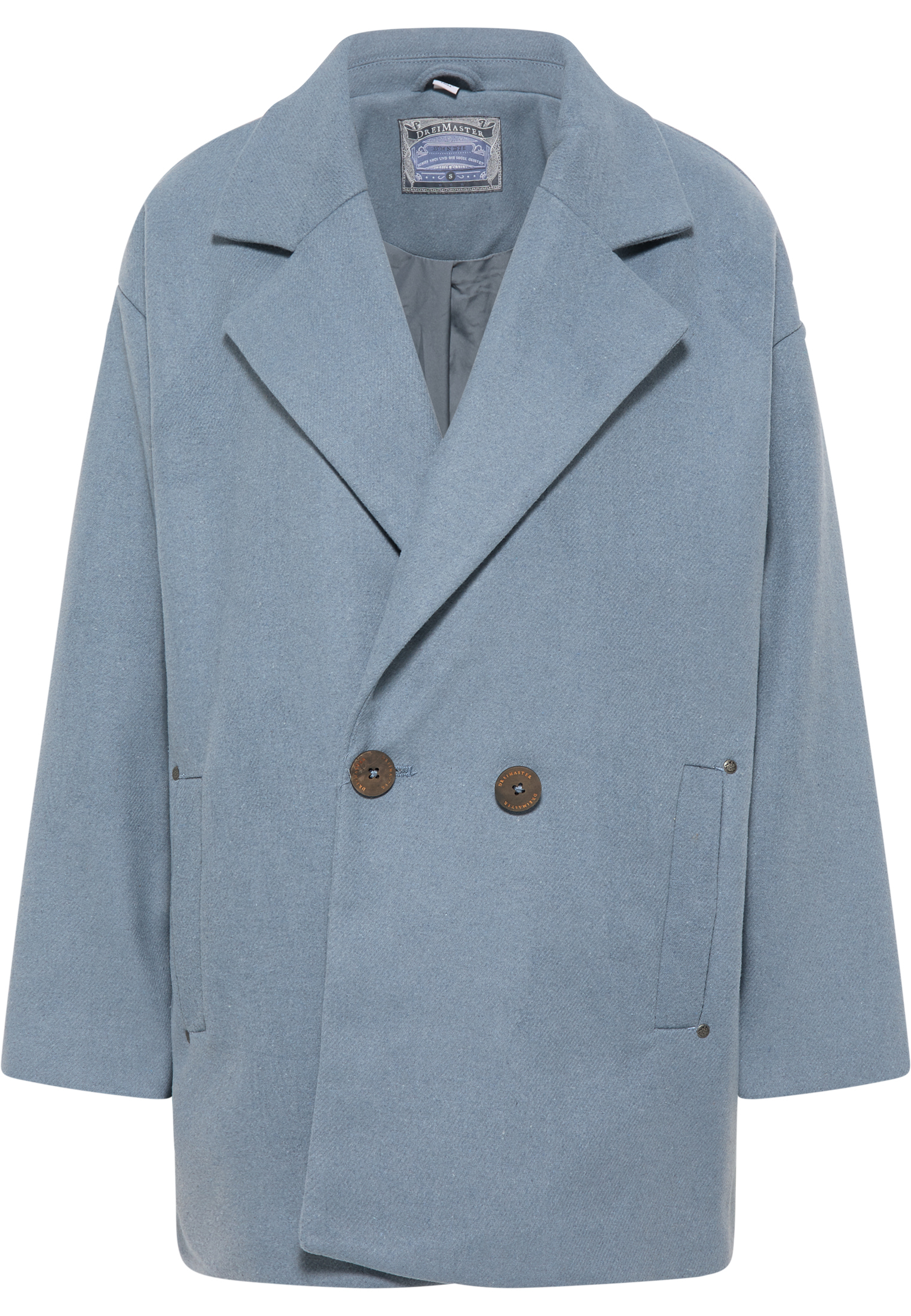Kobiety Odzież DreiMaster Vintage Płaszcz przejściowy w kolorze Gołąbkowo Niebieskim 