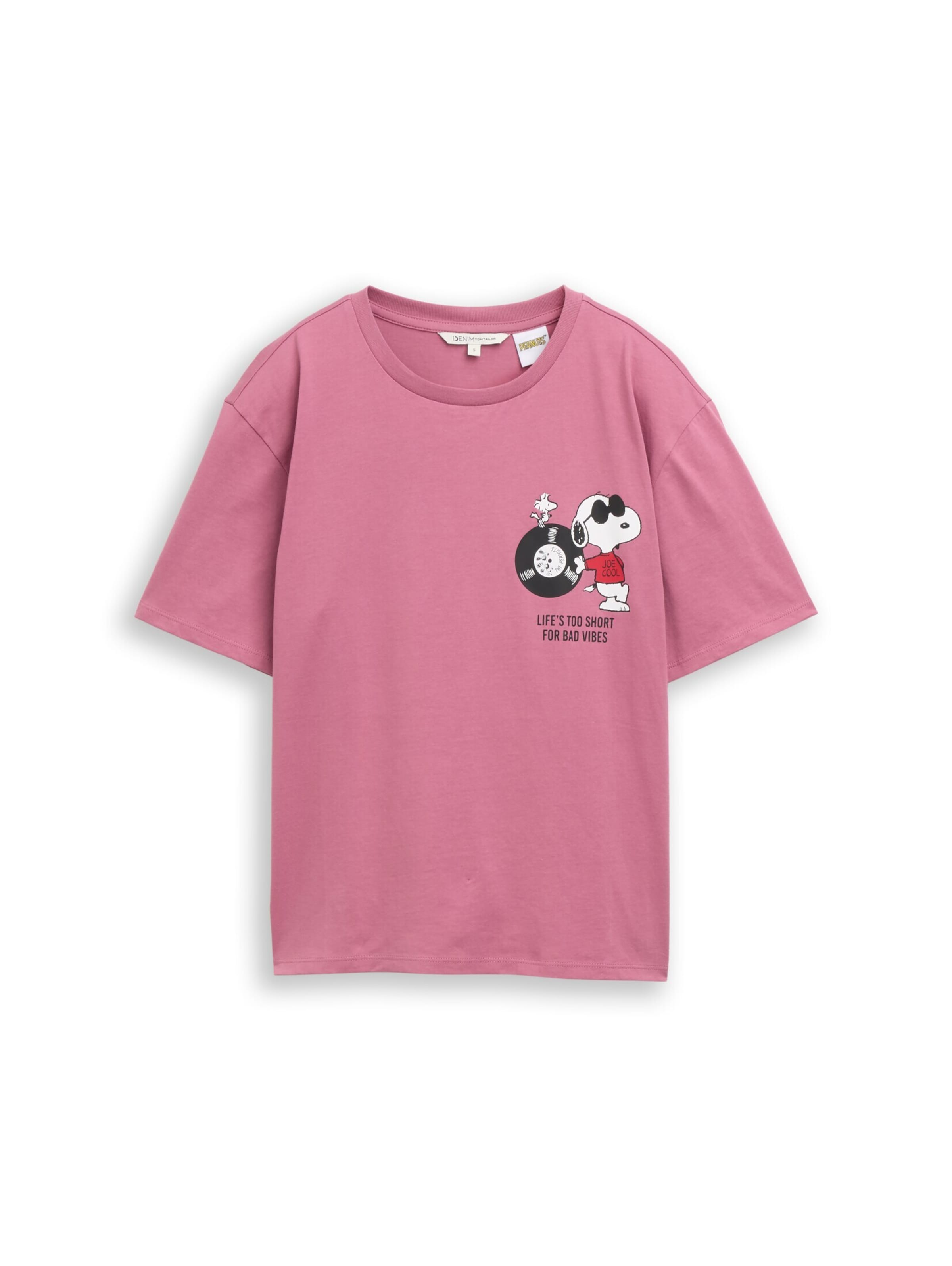 Tricou 'Peanuts' de la TOM TAILOR DENIM pe roz: față