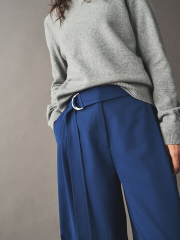 Next - Pierna ancha Pantalón plisado en azul