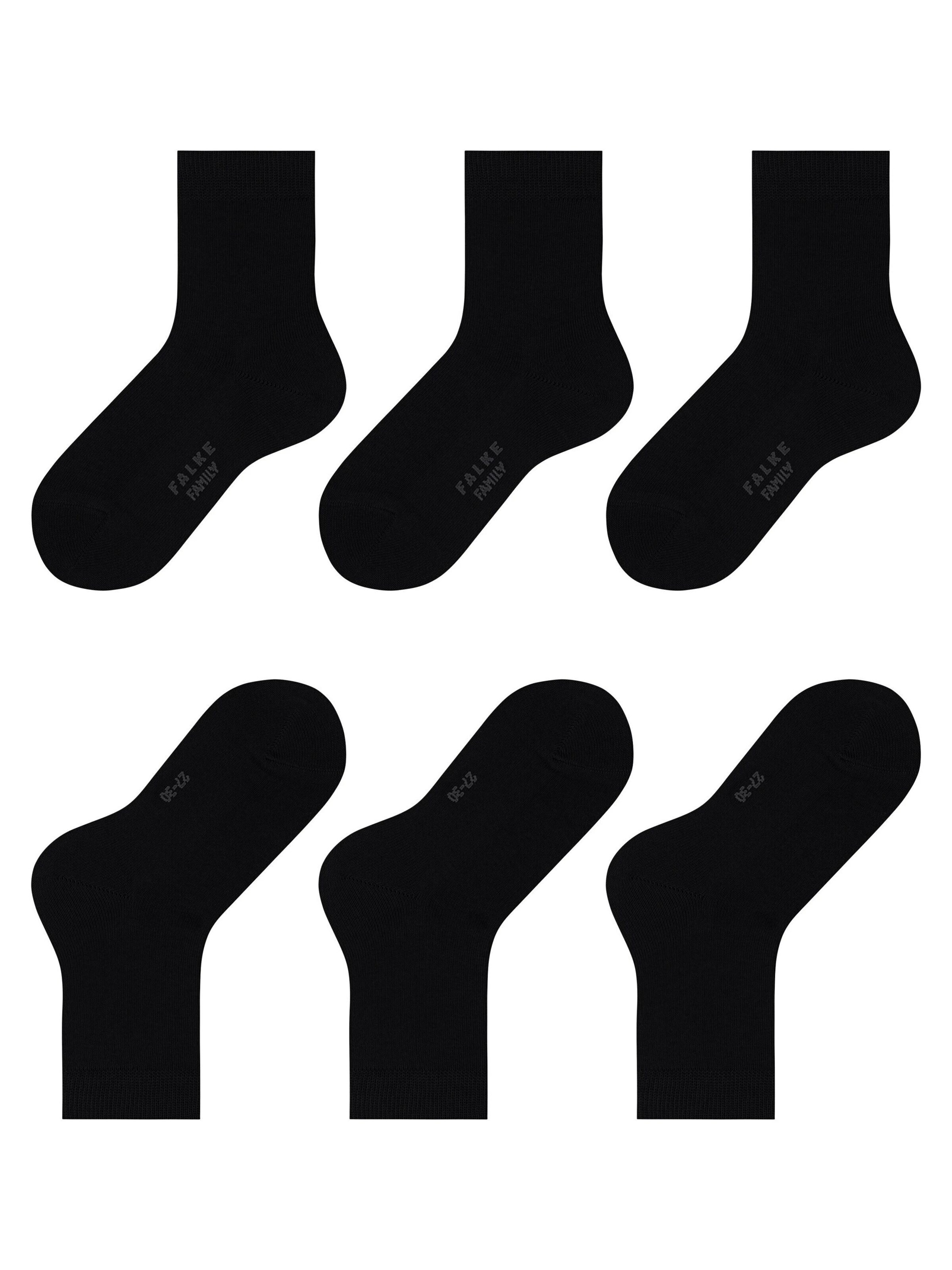 FALKE Socks 'Family 3-Pack' in Black