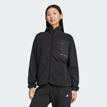 ADIDAS SPORTSWEAR Functionele fleece jas in Zwart: voorkant