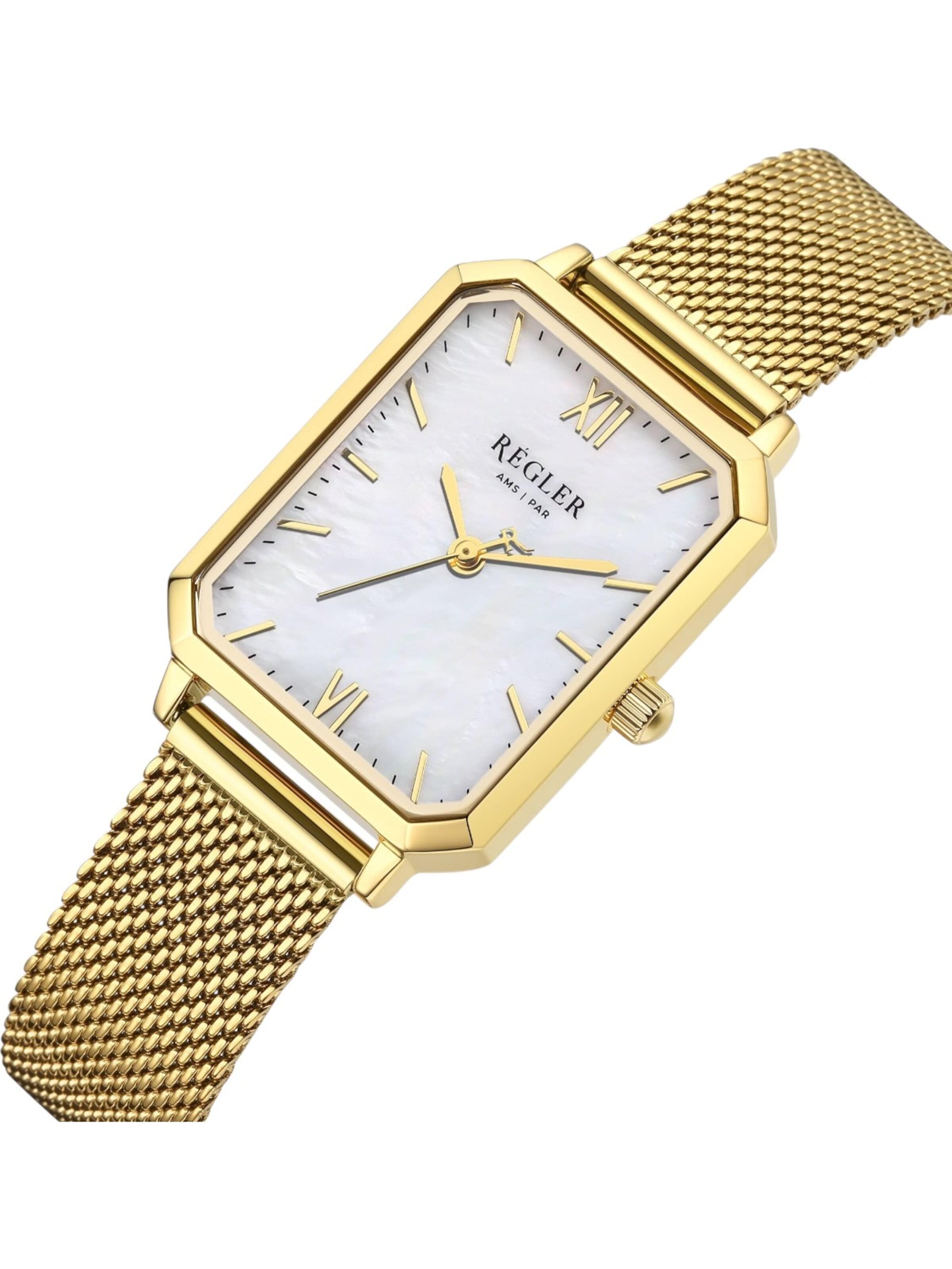 Régler Analog watch 'Régler Élégance Mesh Gold - Pearl' in Gold