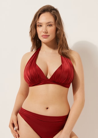 CALZEDONIA Triangel Bikinitop 'Shiny Satin' in Rot
