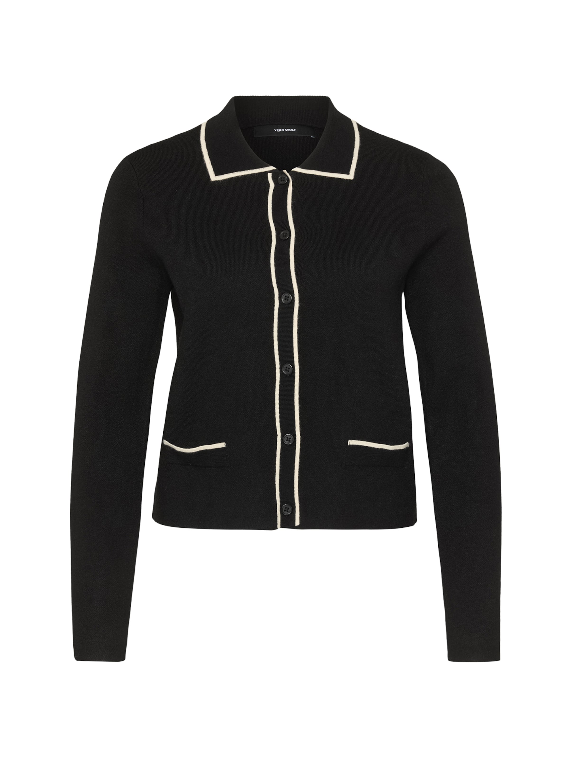 Vero Moda Petite Knit cardigan 'VMGOLD' in Black: front