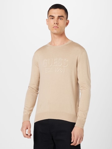 GUESS Sweater 'Gil' in Beige: front