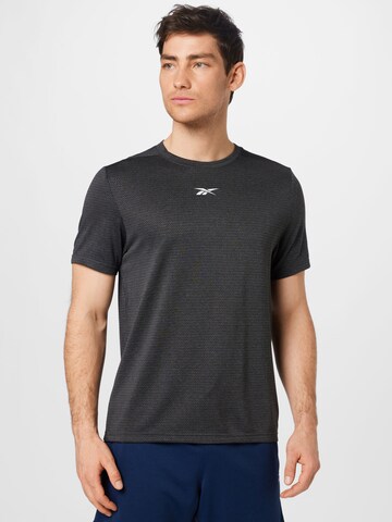 T-Shirt fonctionnel Reebok en noir : devant