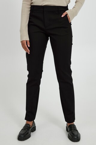 PULZ Jeans Regular Chino 'PZBINDY HW' in Zwart: voorkant