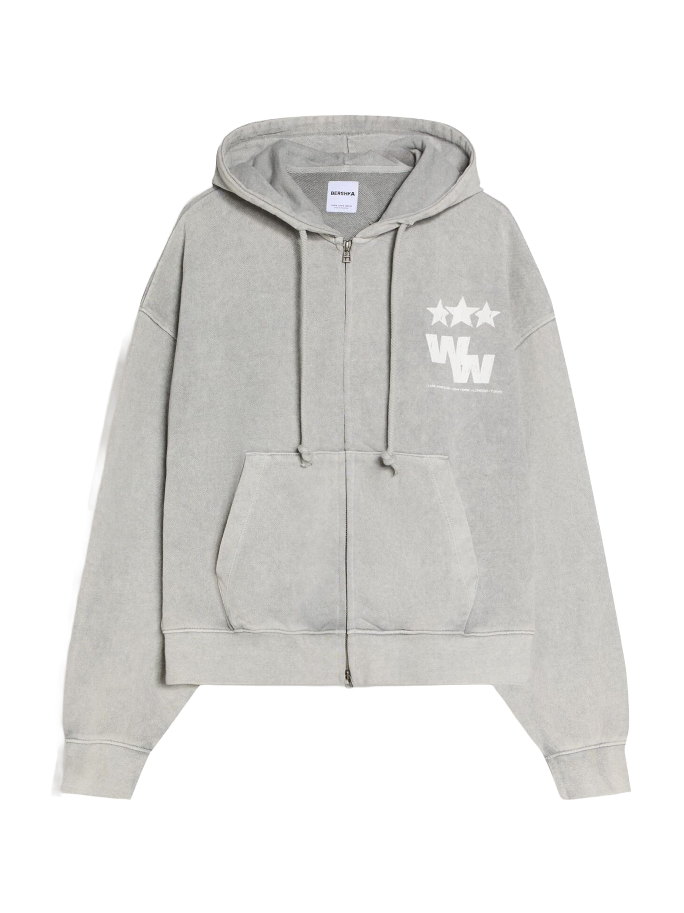 Bershka Tepláková bunda - Sivá: predná strana