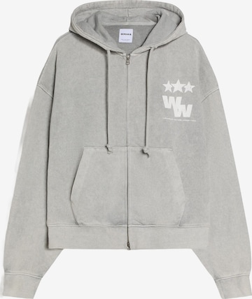 Bershka Tepláková bunda - Sivá: predná strana