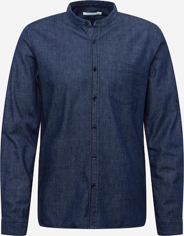 GREENBOMB Button Up Shirt 'Plenty' in Blue: front