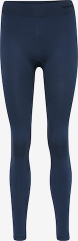 Hummel Skinny Workout Pants 'First' in Blue: front