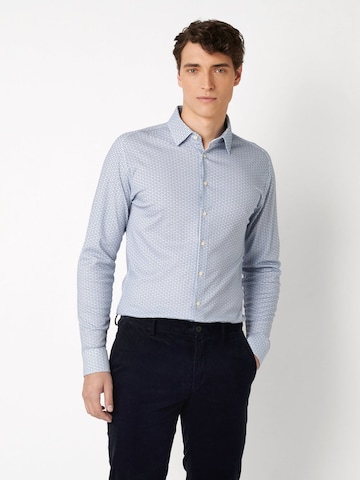 Coupe slim Chemise business DESOTO en bleu : devant
