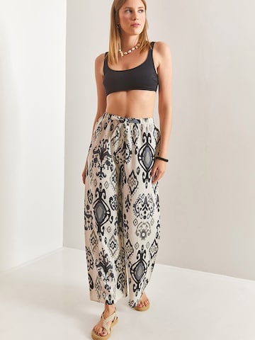 Bianco Lucci Wide Leg Bukser i sort: forside