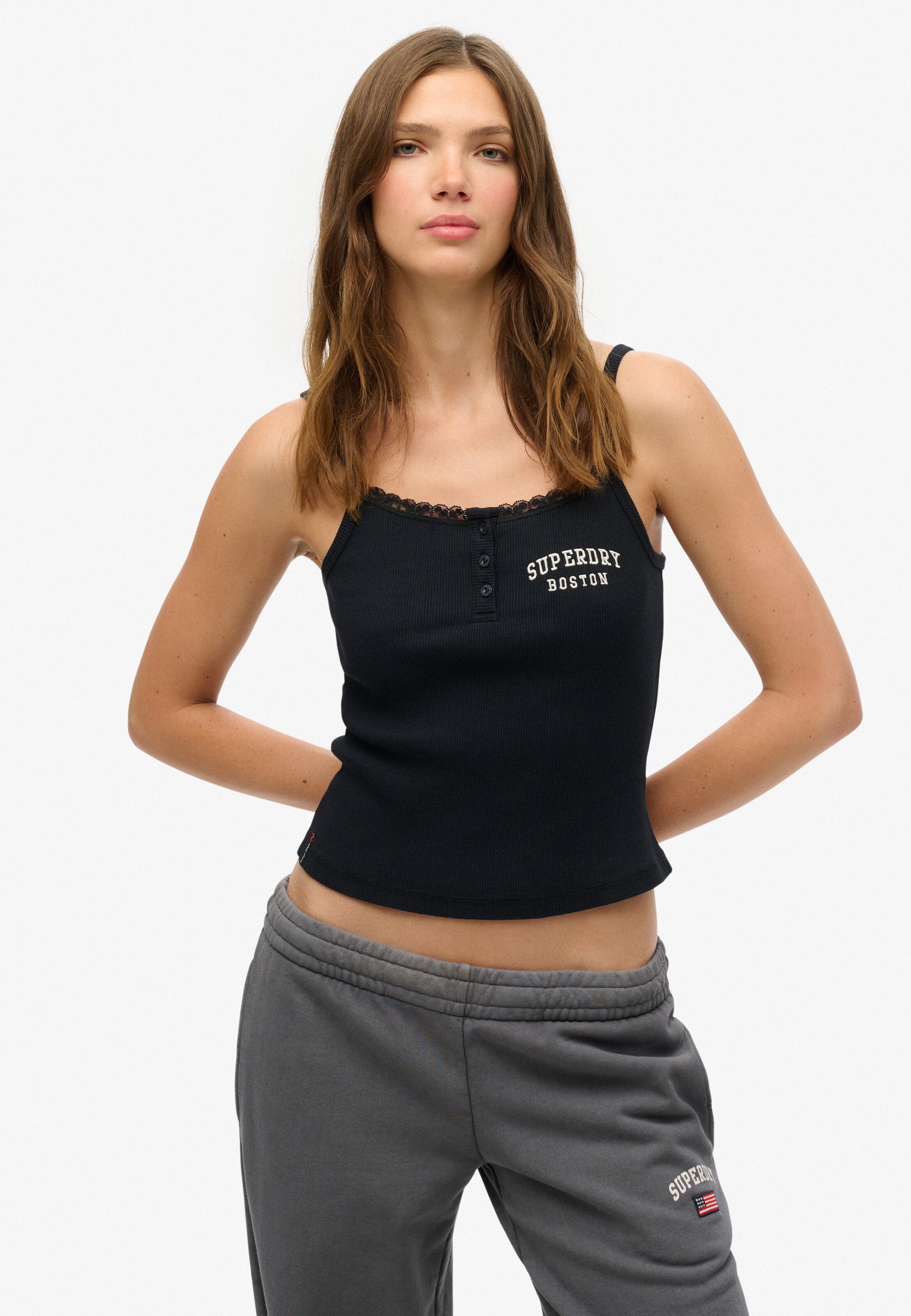 Superdry Top 'Athletic Essentials' in Blauw: voorkant