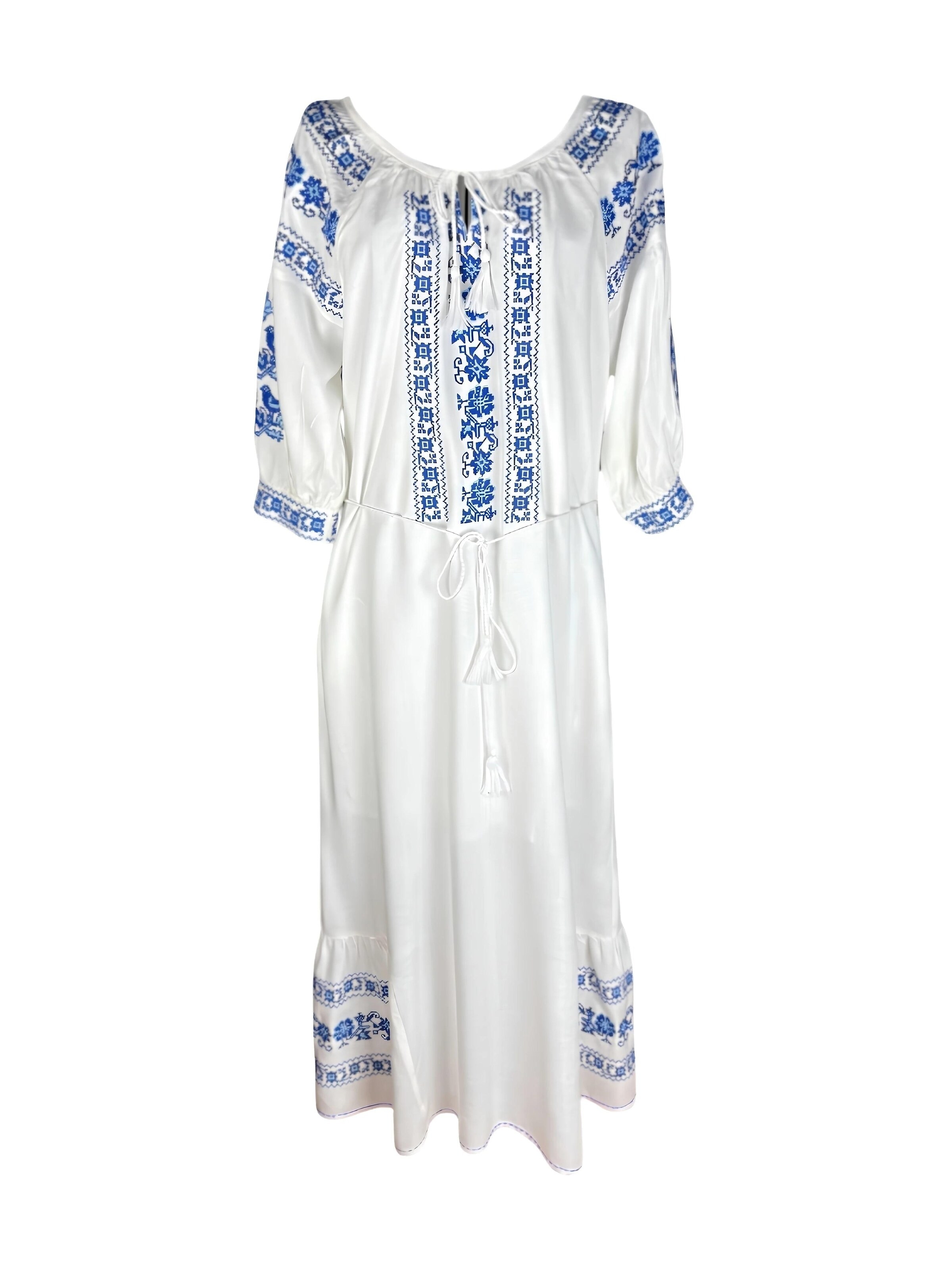 Rody’s forever - Vestido 'Damenkleid S25 weiß/blau , marimea L' em branco: frente