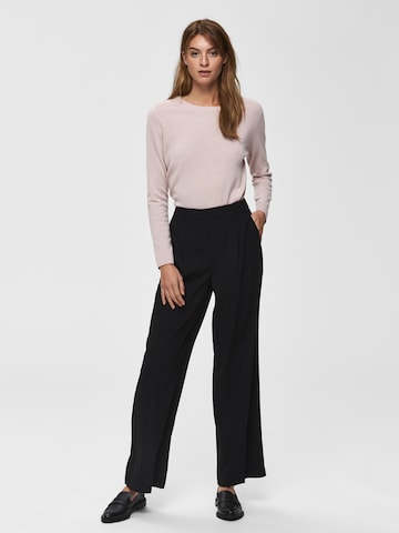 SELECTED FEMME Wide leg Bandplooibroek 'Tinni' in Zwart