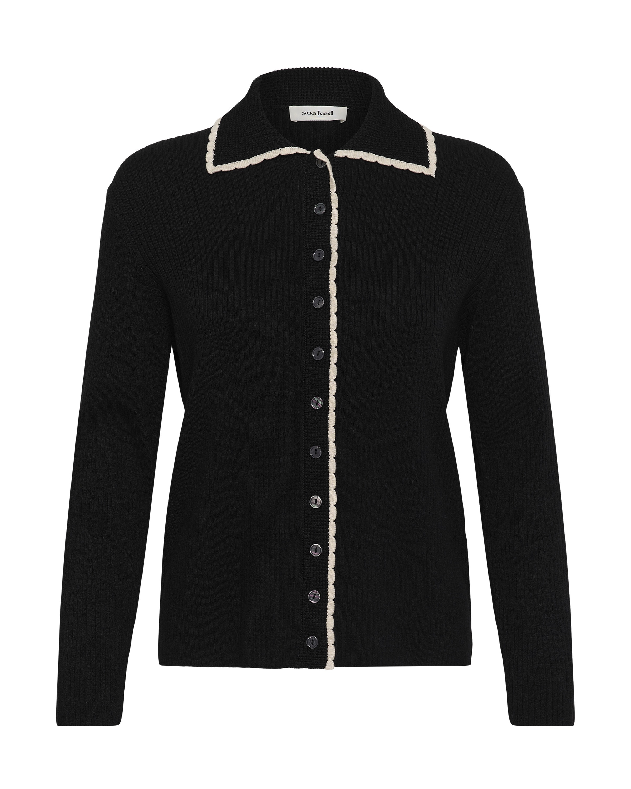 SOAKED IN LUXURY - Casaco de malha 'Lysandra' em preto: frente