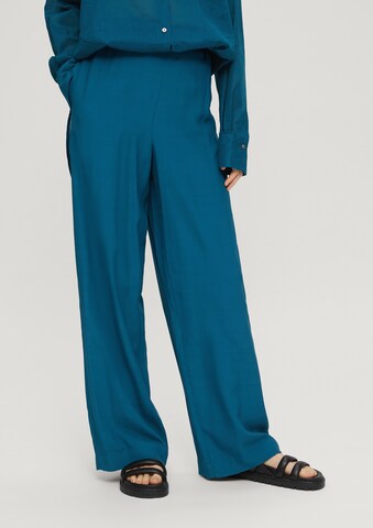 s.Oliver BLACK LABEL Wide leg Broek in Blauw: voorkant