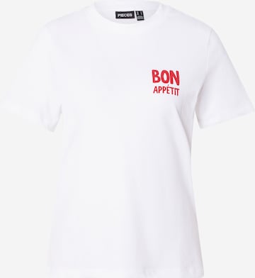 balta PIECES Marškinėliai 'PCTALIA': priekis