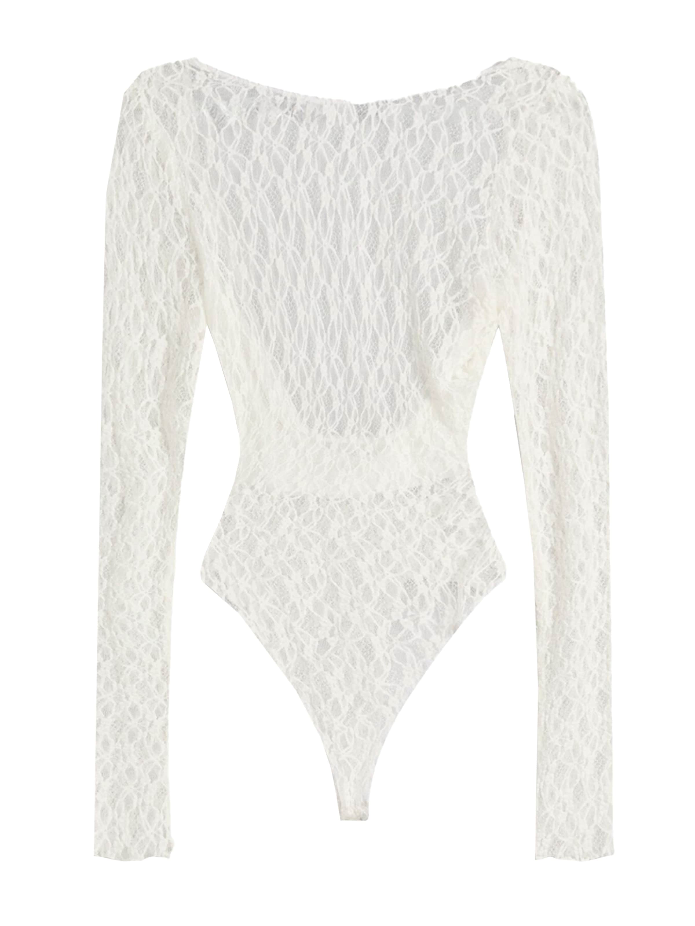 Bershka Shirt body in de kleur Lichtbeige, Productweergave