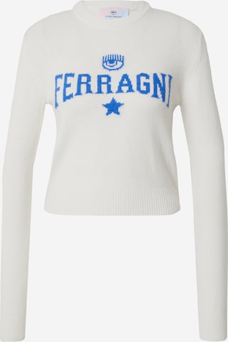 Pullover di Chiara Ferragni in bianco: frontale