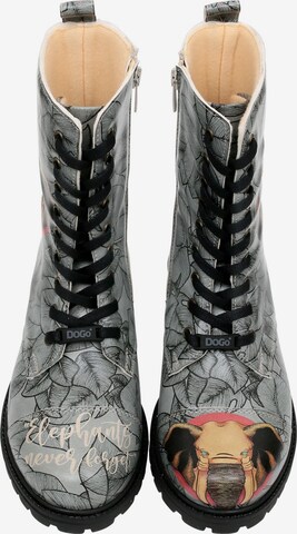 DOGO Lace-Up Ankle Boots in Grey