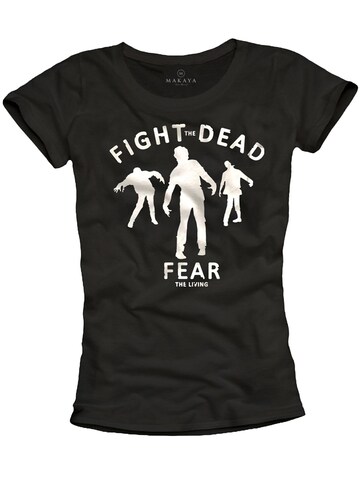 MAKAYA Shirt 'Fight the Dead' in Black: front