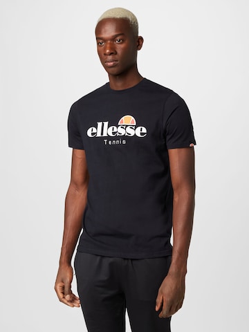 ELLESSE Λειτουργικό μπλουζάκι 'Dritto' σε μαύρο: μπροστά