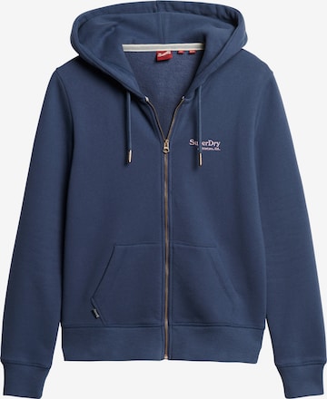 Veste de survêtement Superdry en bleu : devant