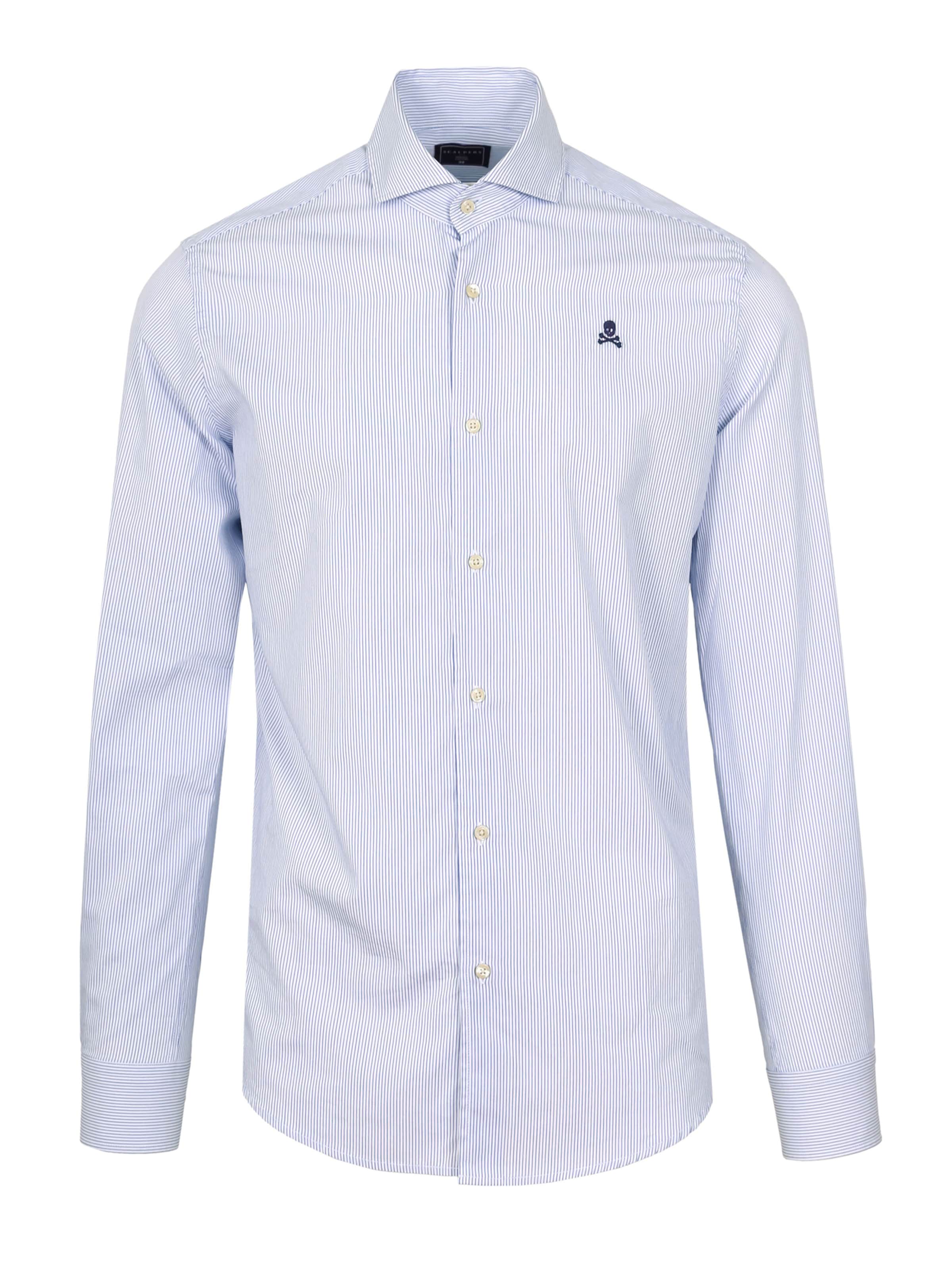 Scalpers Button Up Shirt in Blue: front