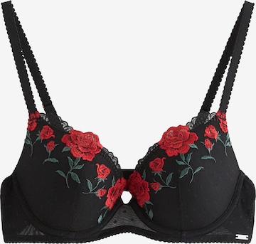 LindexT-shirt Grudnjak 'Malva Belle' - crna boja: prednji dio