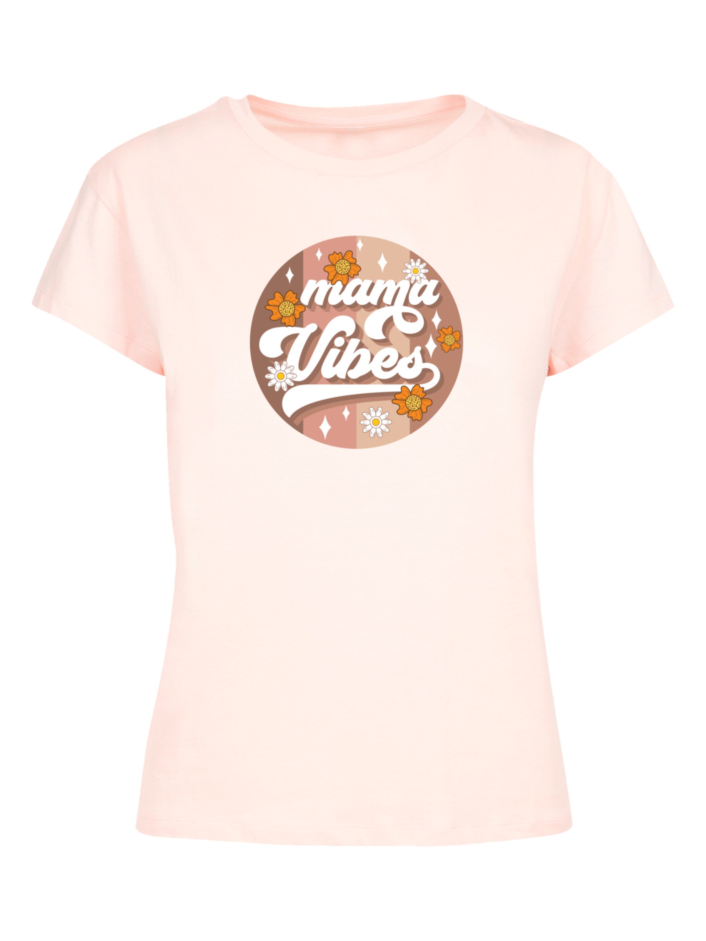 F4NT4STIC Shirt 'Mothers Day Mama Vibes Vintage Inspired Motherhood' in Roze: voorkant