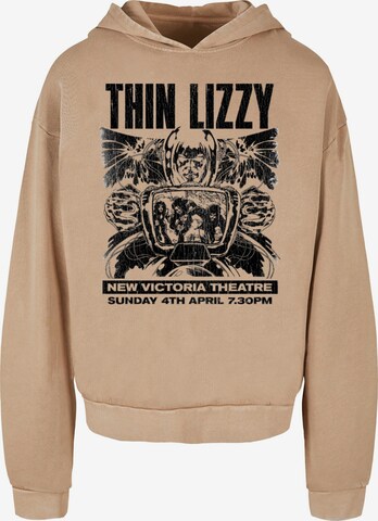 Merchcode Sweatshirt 'Thin Lizzy - New Victoria Theatre' in Beige: voorkant