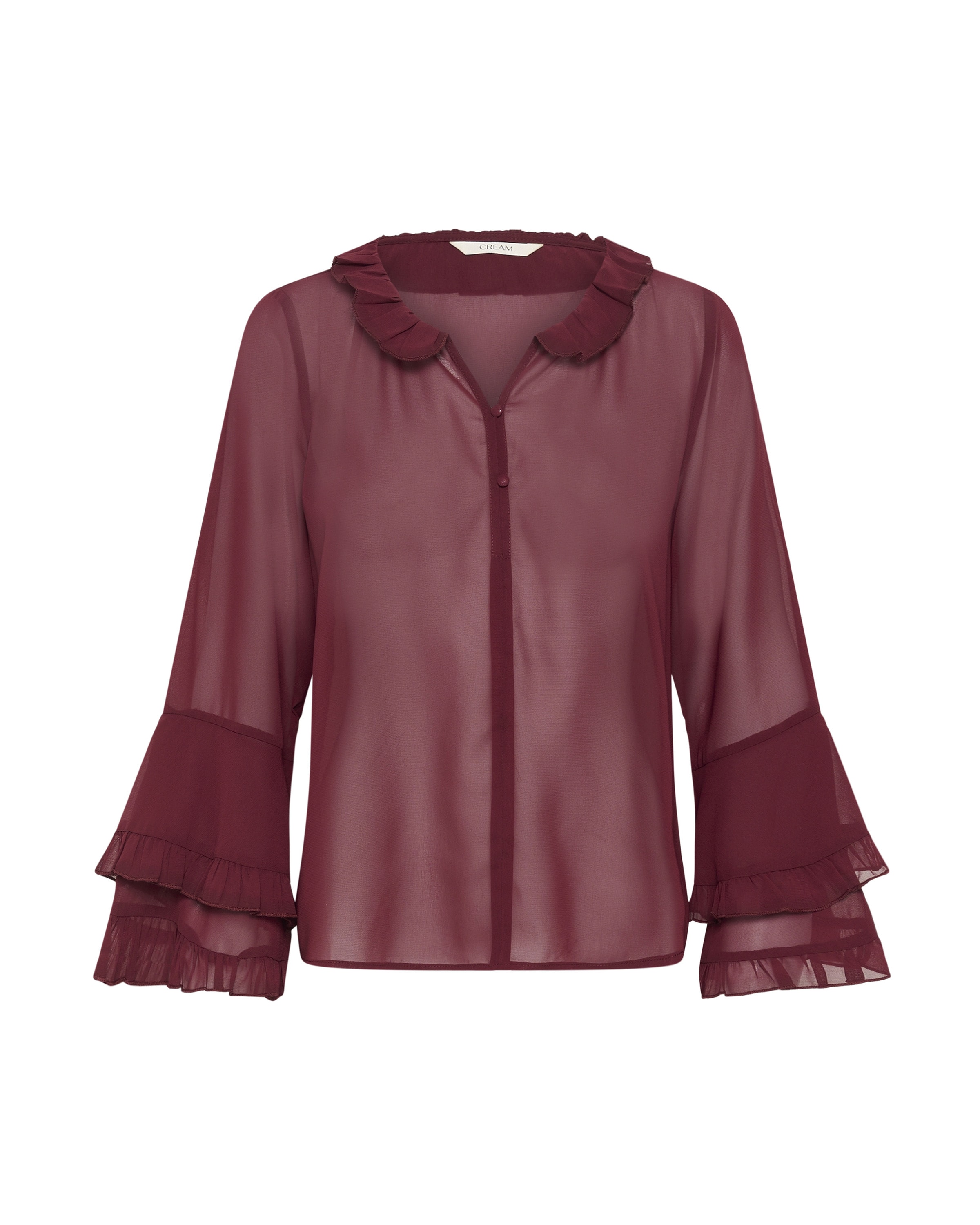 Cream Blouse 'Flouncy ' in Red: front