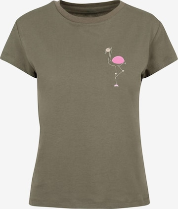 Merchcode Shirt 'Flamingo Box ' in Groen: voorkant