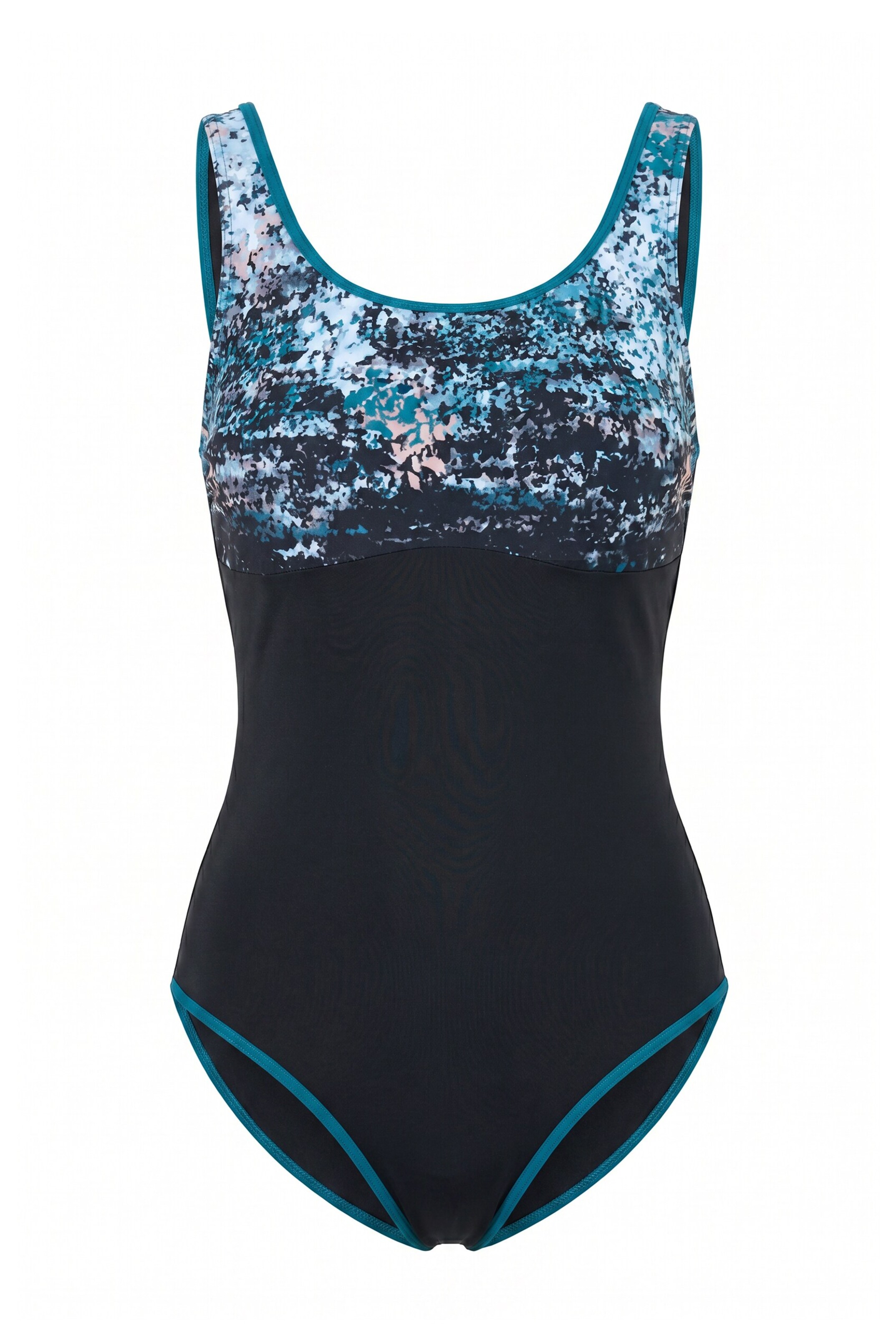 Ulla Popken Classic Swimsuit in Blue: front