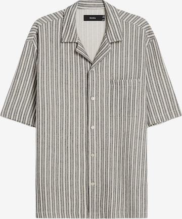 Bershka Button Up Shirt in Grey: front