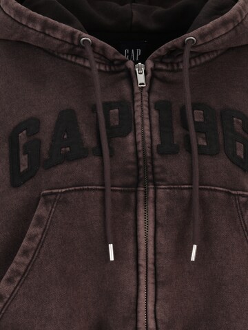Gap Petite - Sudadera con cremallera en marrón