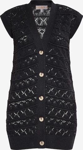 Gaya Knitted Vest in Black: front