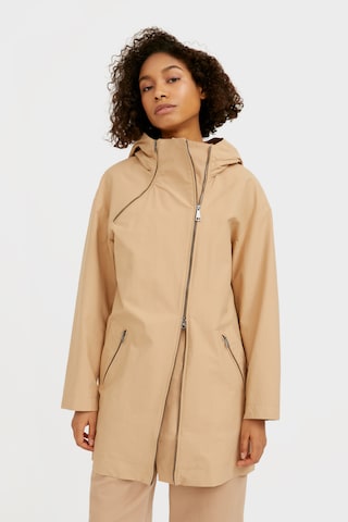 Finn Flare Outdoorjas 'Asymmetra' in Beige: voorkant