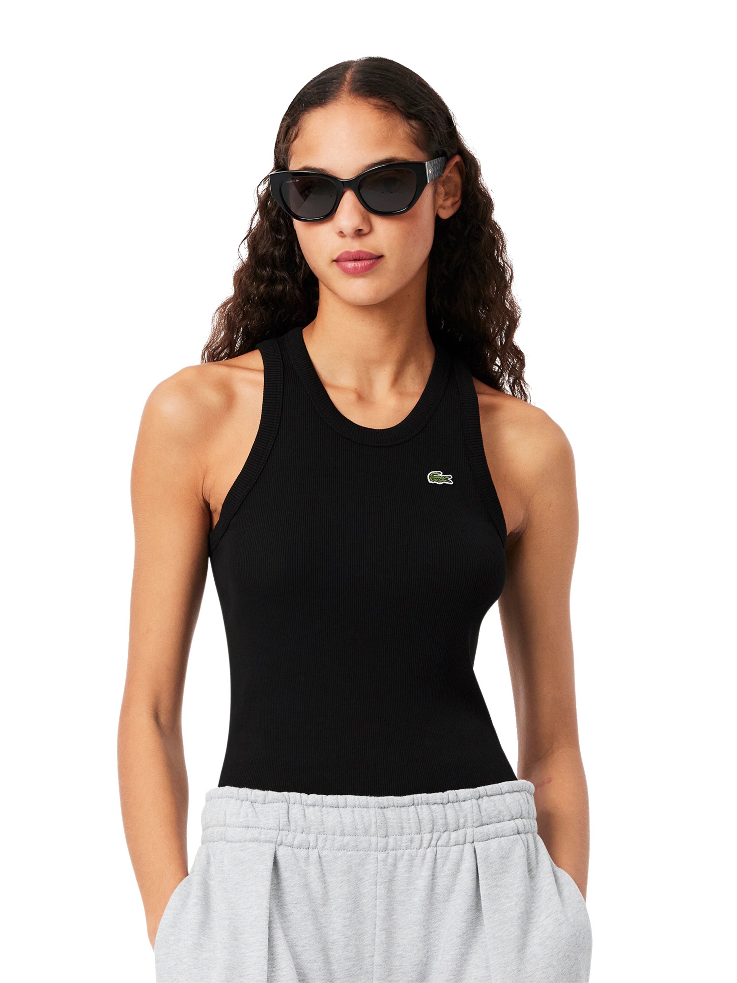 LACOSTE Top in Zwart: voorkant