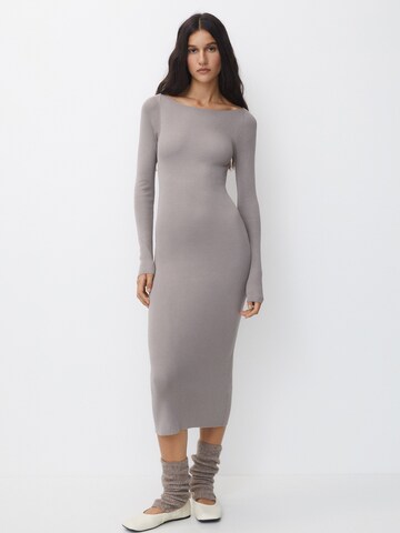 Pull&Bear Knitted dress in Grey: front